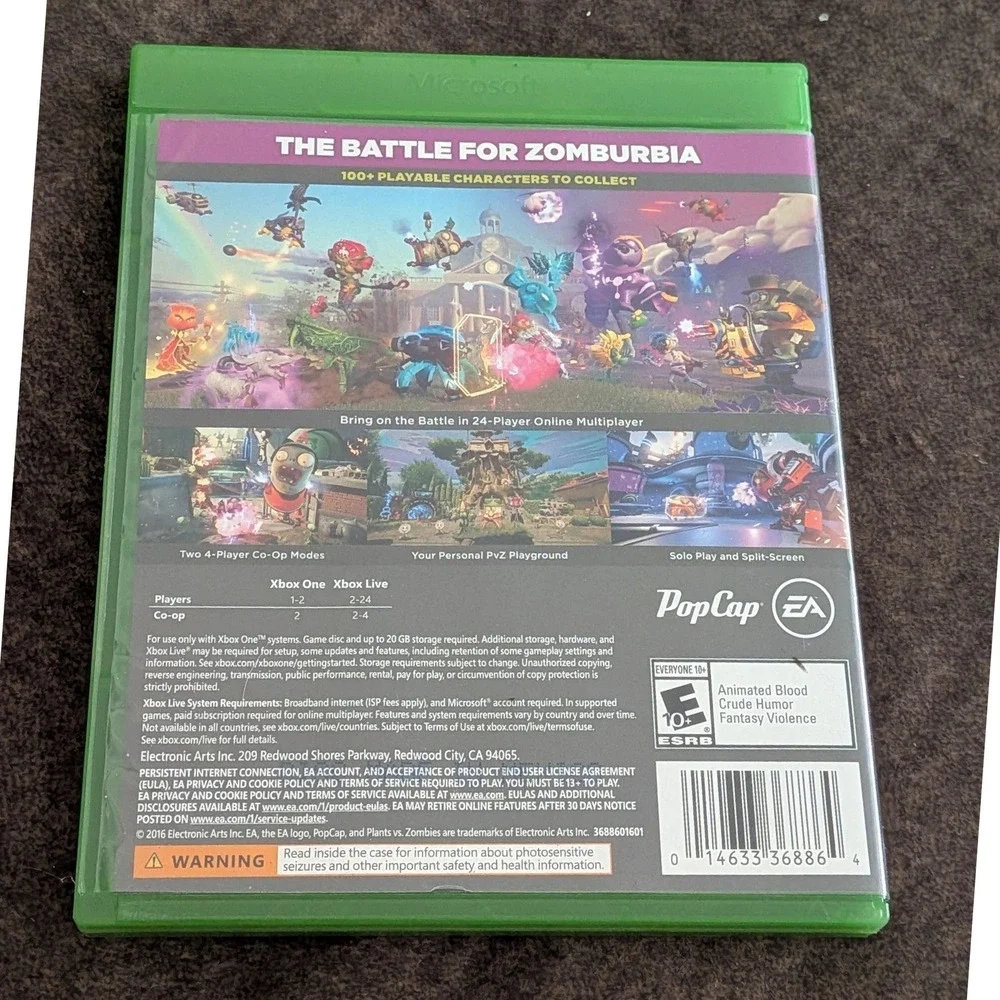 Plants vs Zombies Garden Warfare 2 Xbox One EA PopCap Video Game PvZ GW2